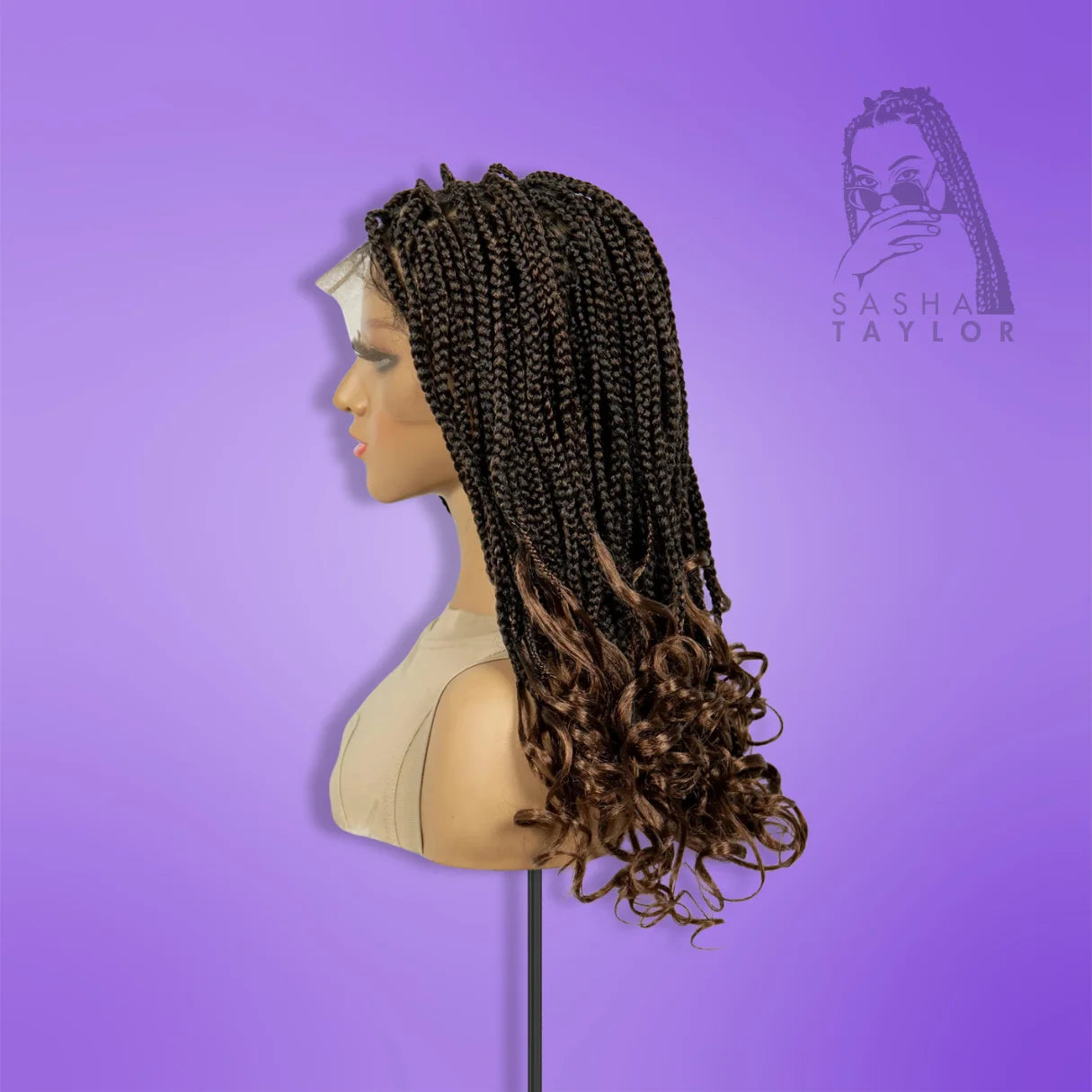 Goddess Box Braided Wigs – Transparent HD Full Lace with French Curly Ends