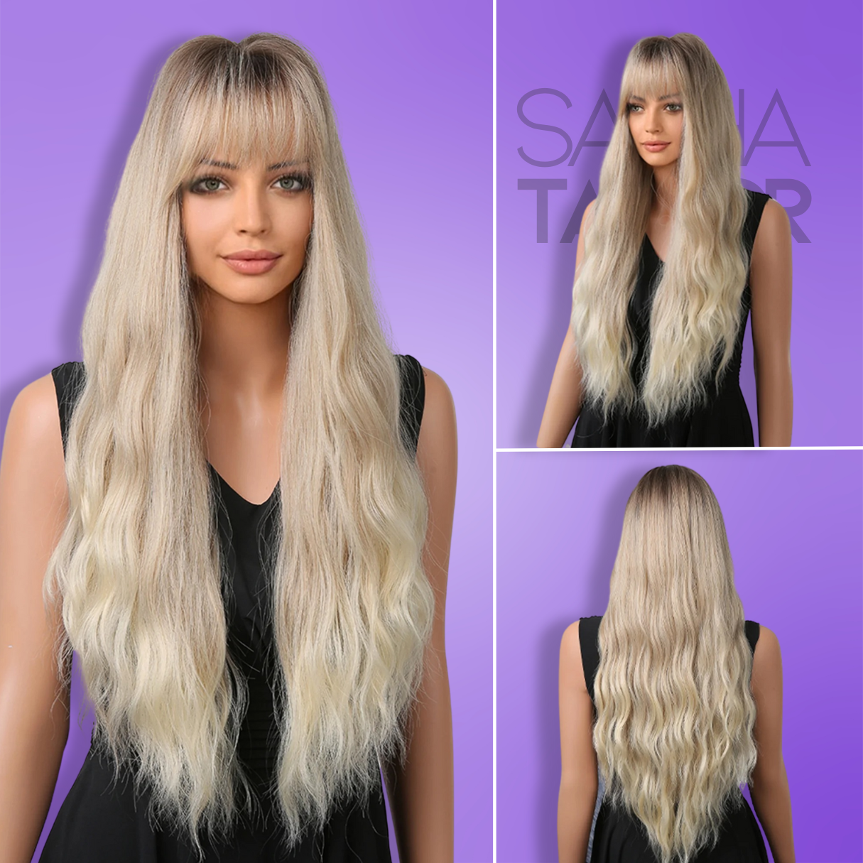 Long Straight Synthetic Wigs with Bangs - Natural Look for Cosplay and Everyday